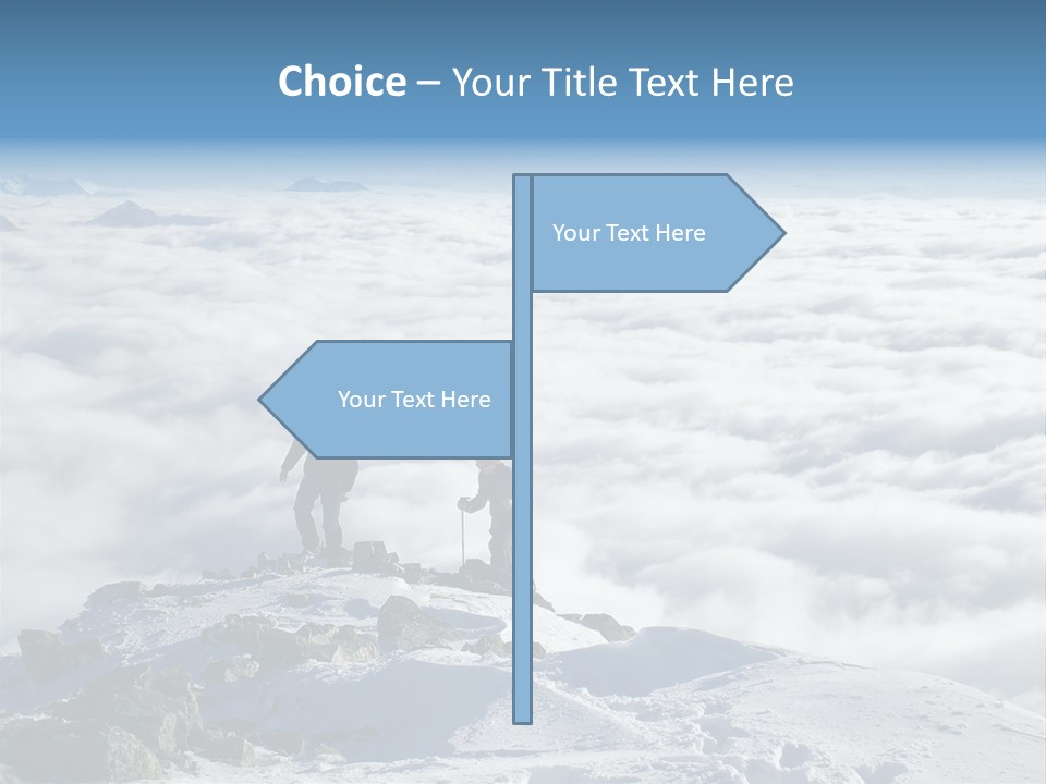 Two Hikers On Top Of Peak PowerPoint Template