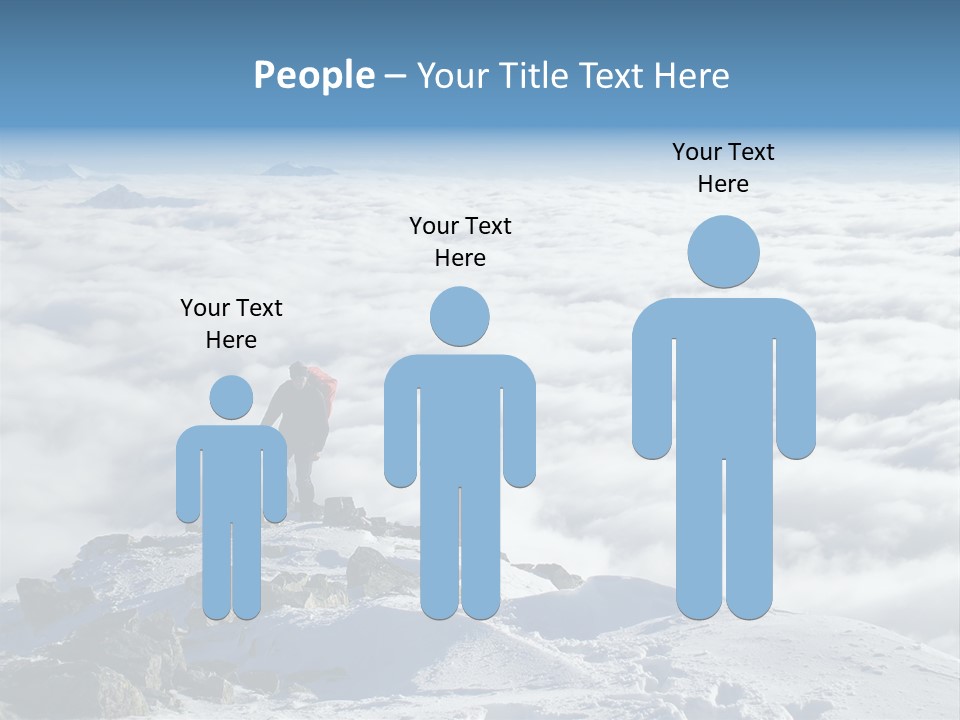 Two Hikers On Top Of Peak PowerPoint Template