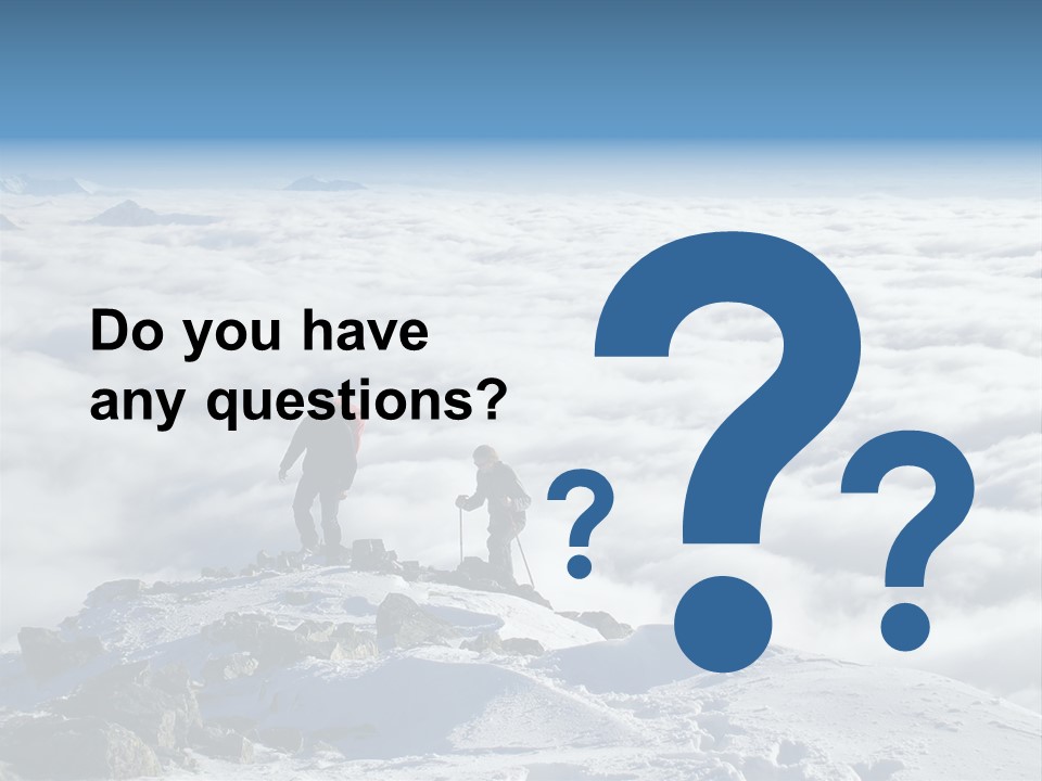 Two Hikers On Top Of Peak PowerPoint Template