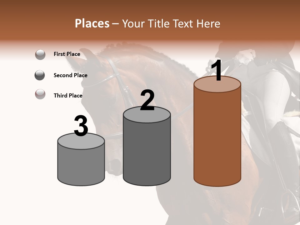 A Woman Riding On The Back Of A Brown Horse PowerPoint Template