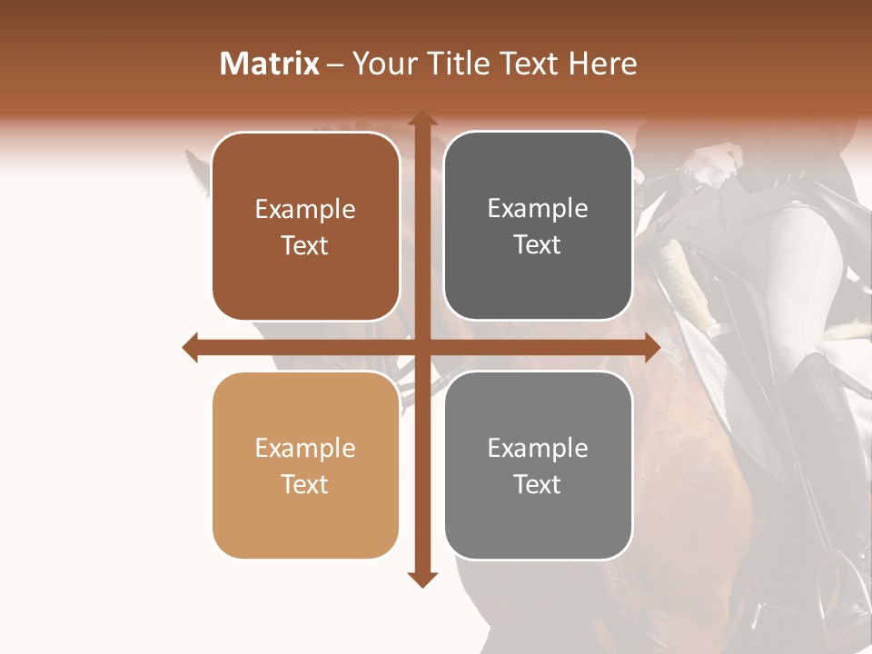 A Woman Riding On The Back Of A Brown Horse PowerPoint Template