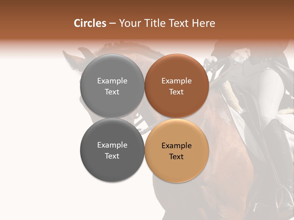 A Woman Riding On The Back Of A Brown Horse PowerPoint Template