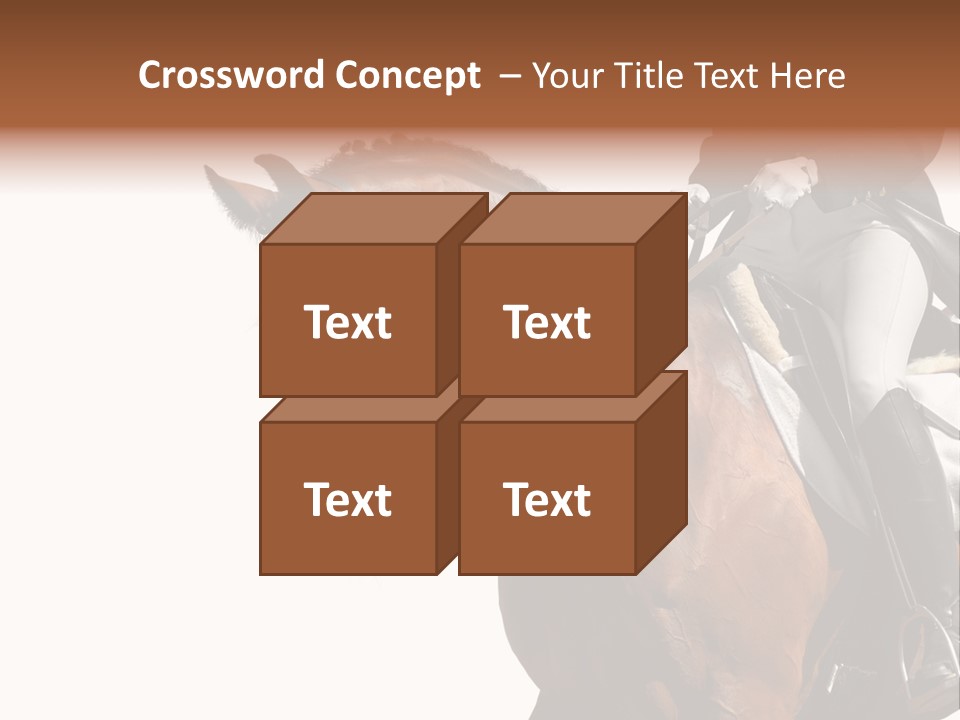 A Woman Riding On The Back Of A Brown Horse PowerPoint Template