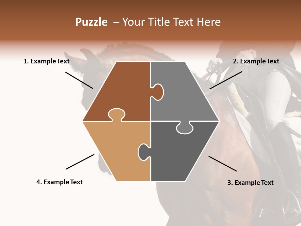 A Woman Riding On The Back Of A Brown Horse PowerPoint Template