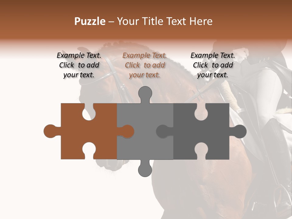 A Woman Riding On The Back Of A Brown Horse PowerPoint Template