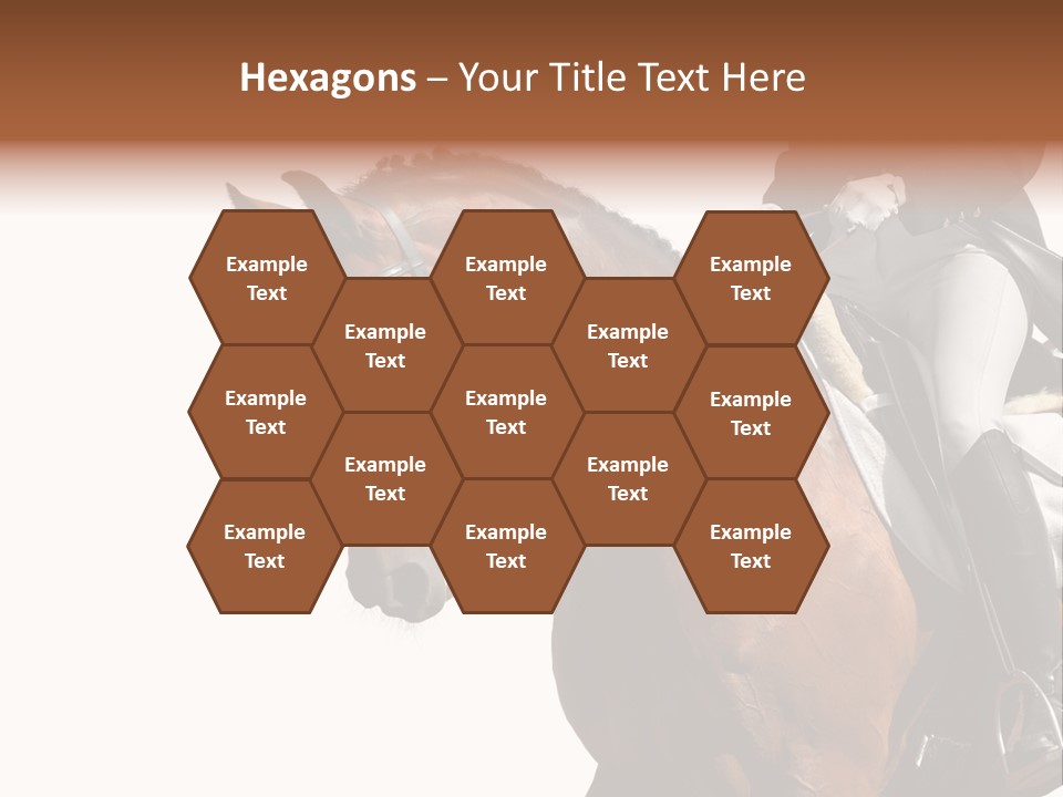 A Woman Riding On The Back Of A Brown Horse PowerPoint Template