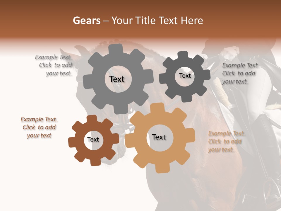 A Woman Riding On The Back Of A Brown Horse PowerPoint Template