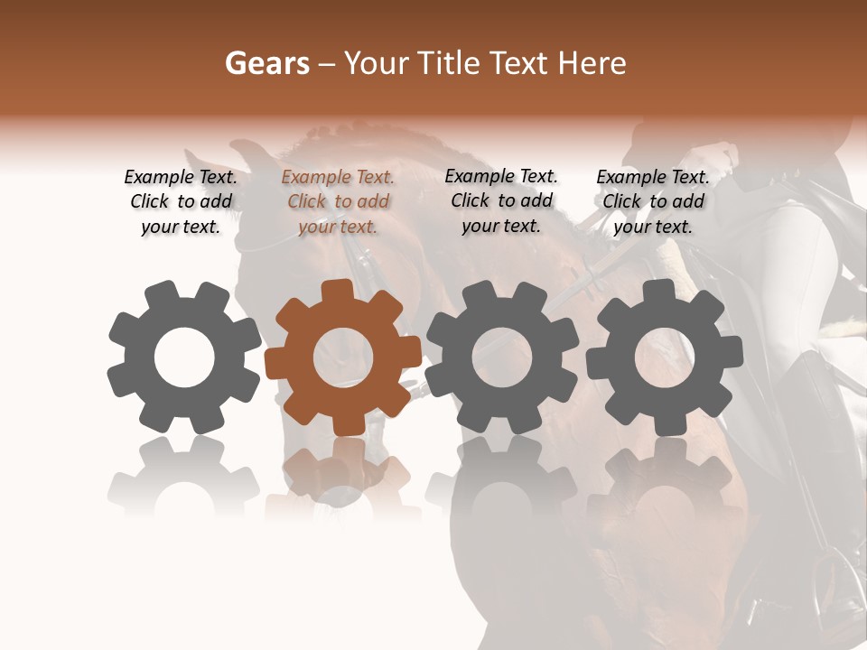 A Woman Riding On The Back Of A Brown Horse PowerPoint Template