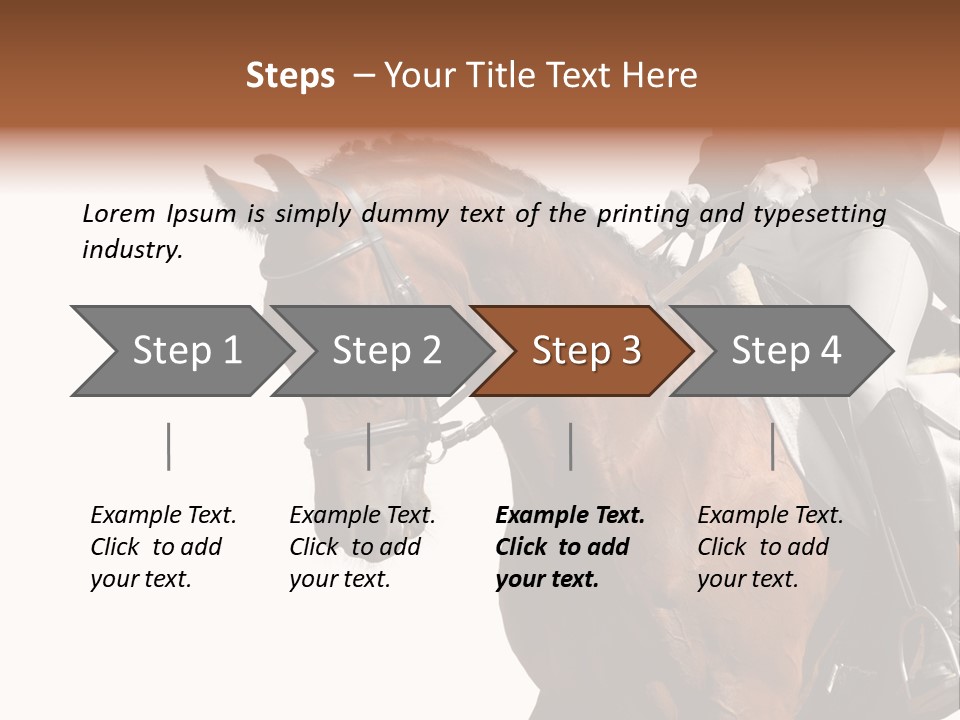 A Woman Riding On The Back Of A Brown Horse PowerPoint Template