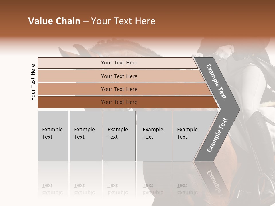 A Woman Riding On The Back Of A Brown Horse PowerPoint Template