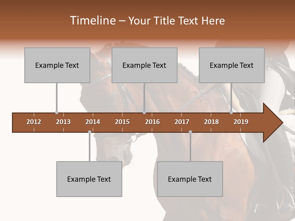 A Woman Riding On The Back Of A Brown Horse PowerPoint Template