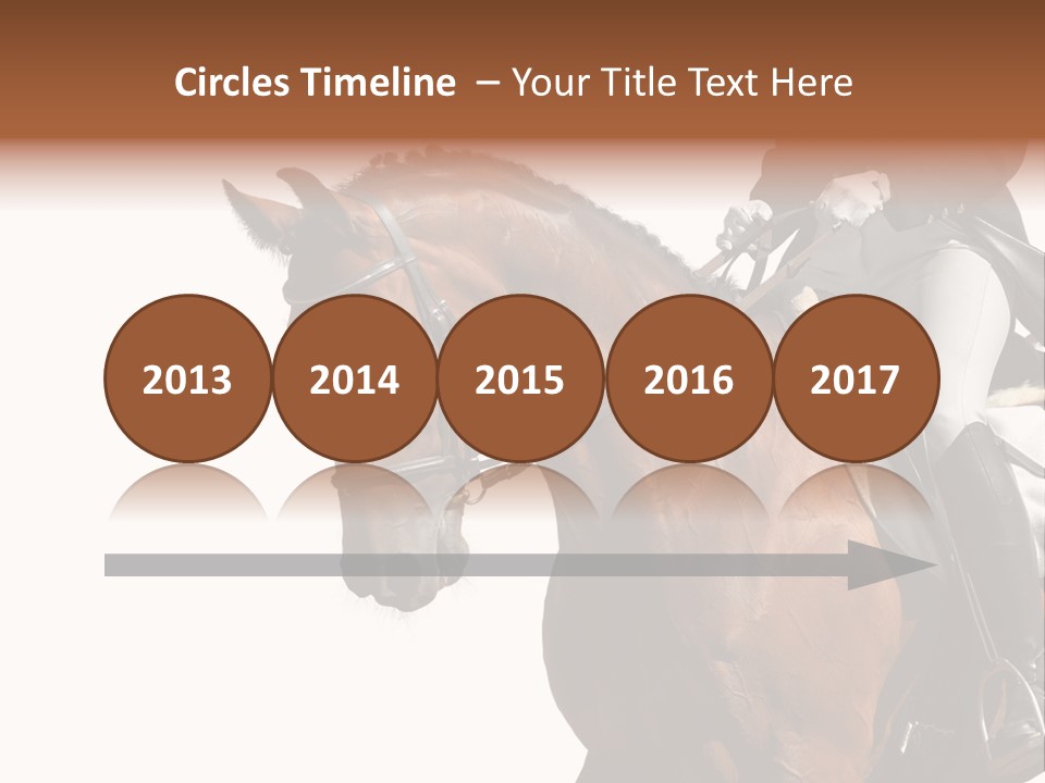 A Woman Riding On The Back Of A Brown Horse PowerPoint Template