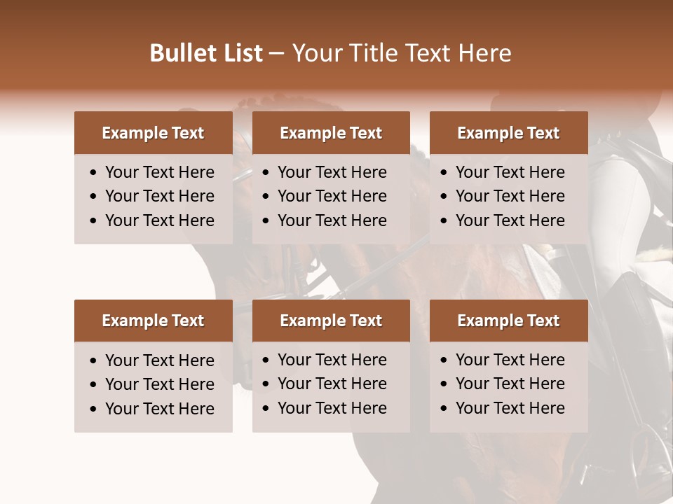 A Woman Riding On The Back Of A Brown Horse PowerPoint Template