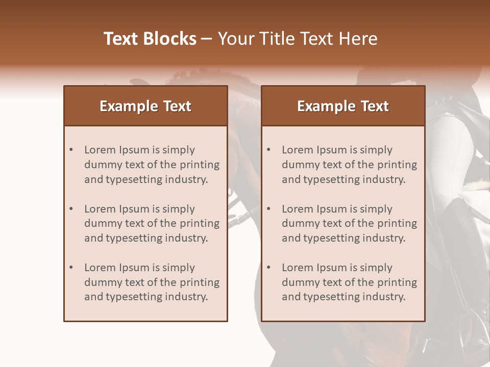 A Woman Riding On The Back Of A Brown Horse PowerPoint Template