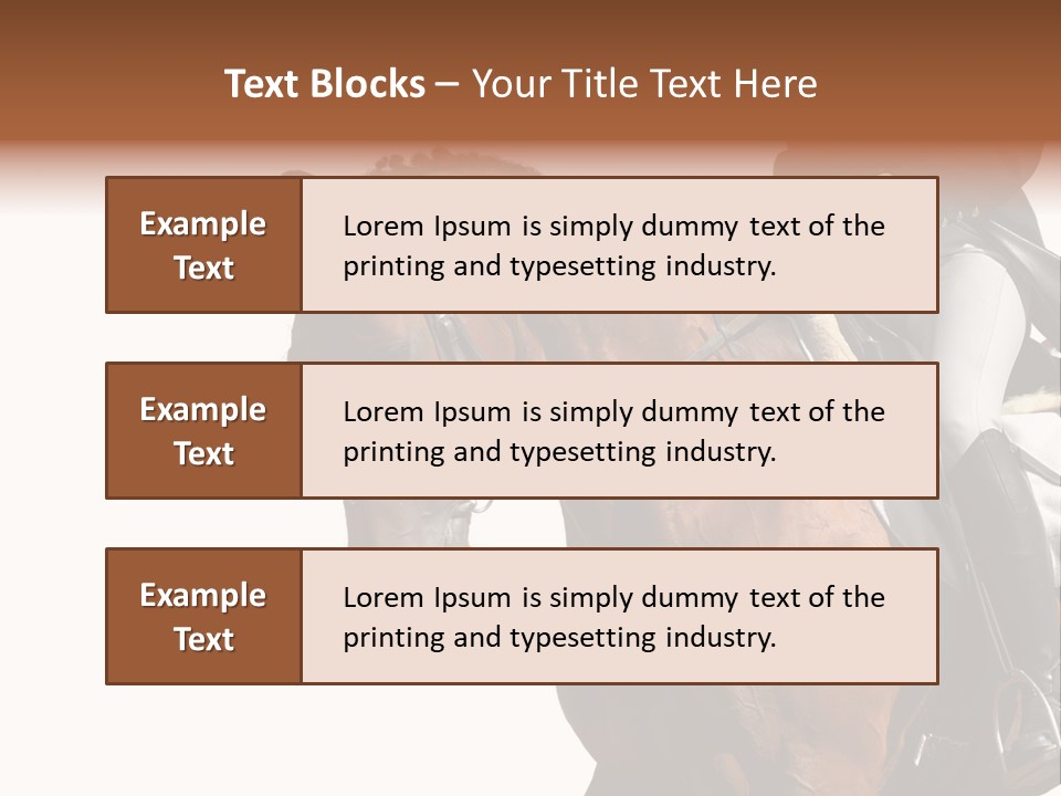 A Woman Riding On The Back Of A Brown Horse PowerPoint Template
