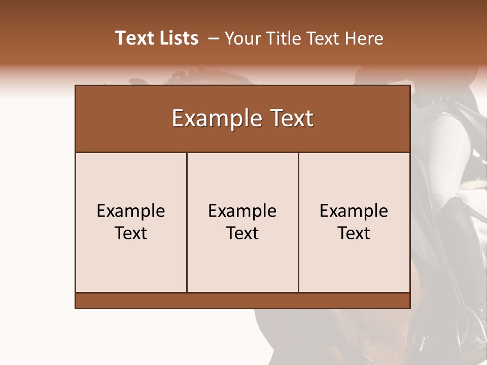 A Woman Riding On The Back Of A Brown Horse PowerPoint Template