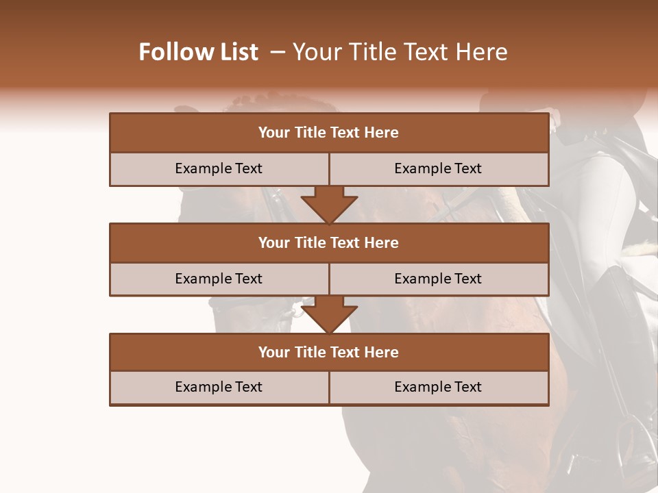 A Woman Riding On The Back Of A Brown Horse PowerPoint Template