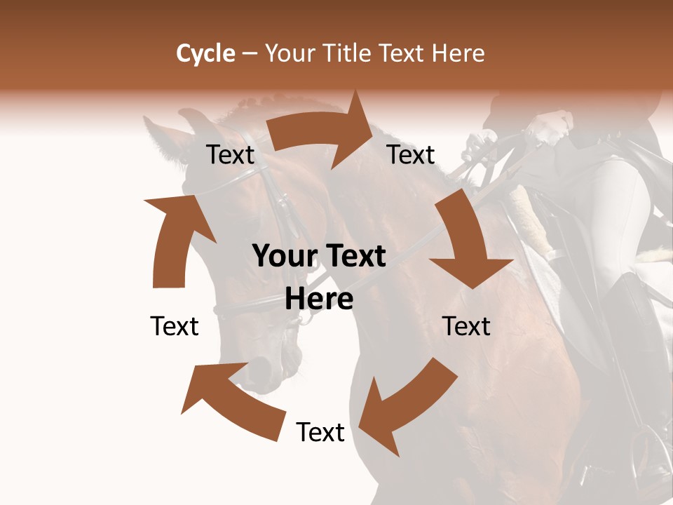 A Woman Riding On The Back Of A Brown Horse PowerPoint Template