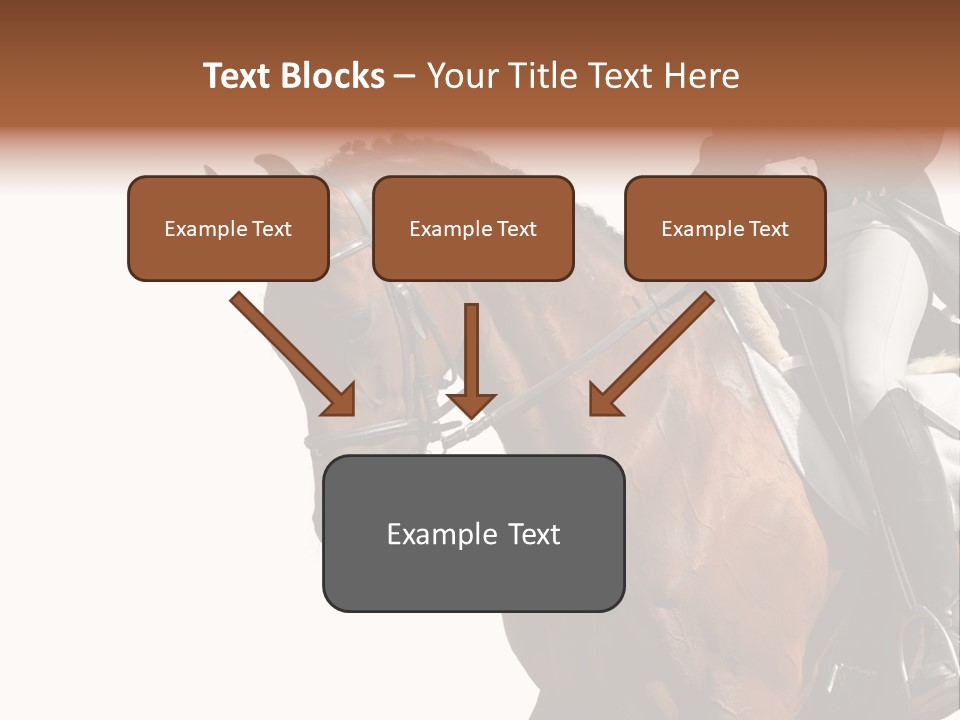 A Woman Riding On The Back Of A Brown Horse PowerPoint Template