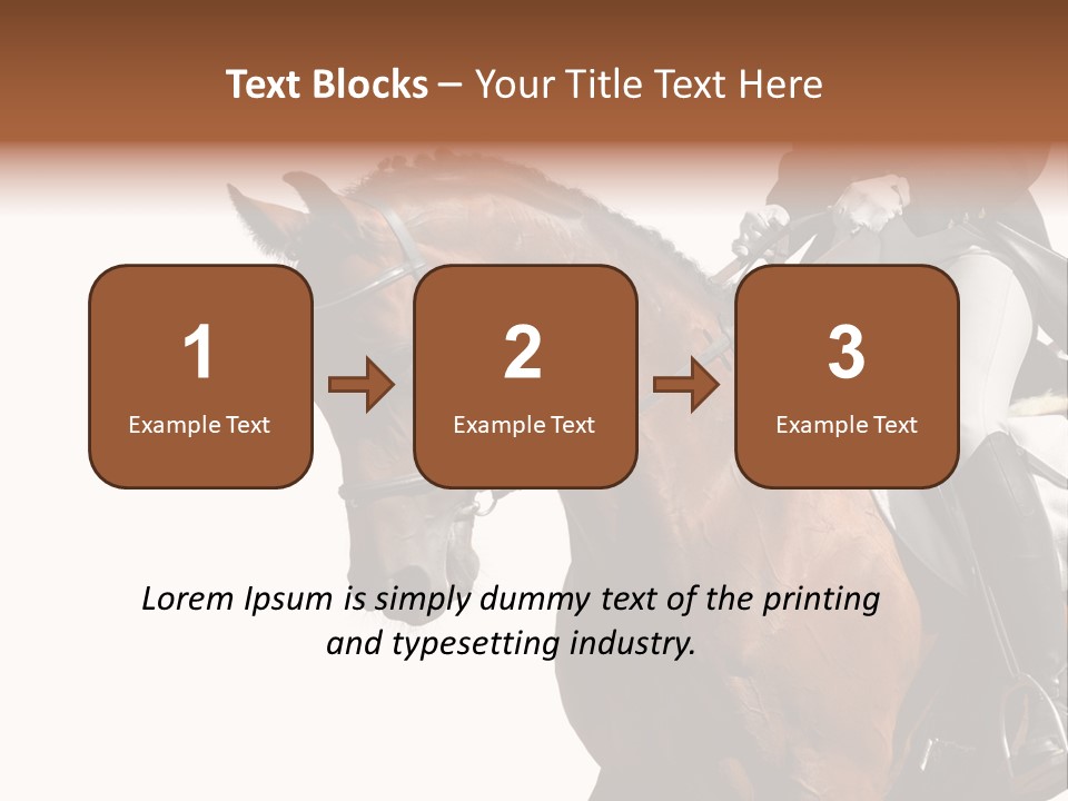 A Woman Riding On The Back Of A Brown Horse PowerPoint Template