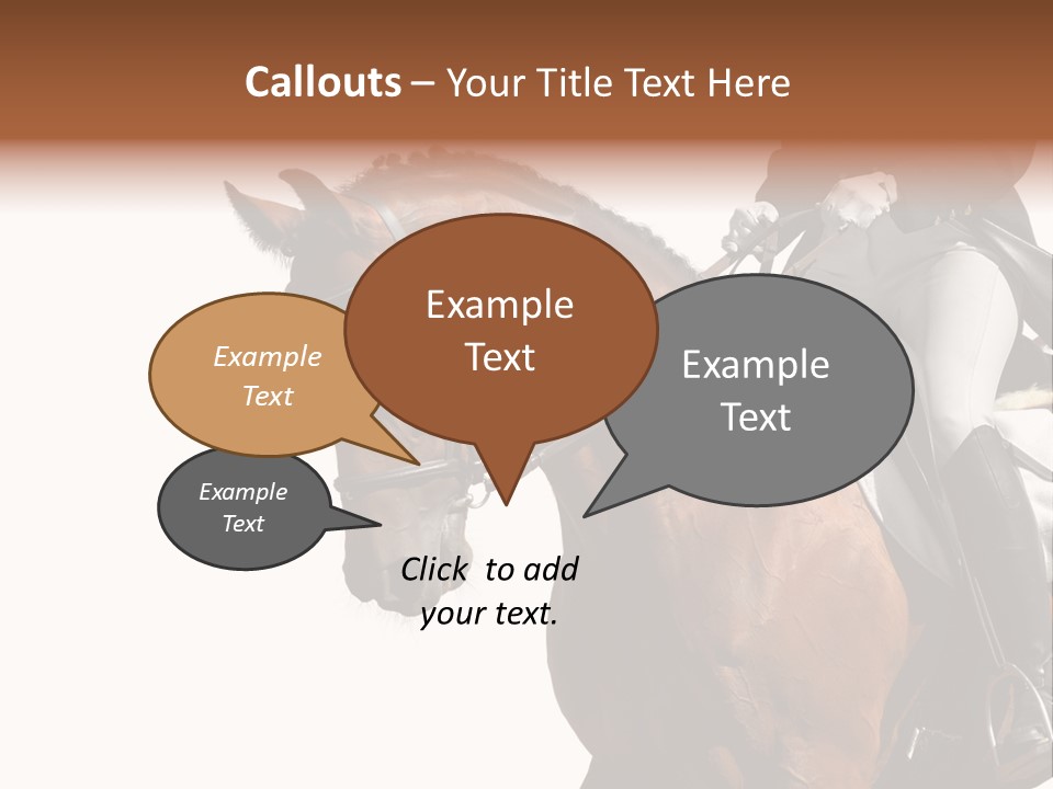 A Woman Riding On The Back Of A Brown Horse PowerPoint Template