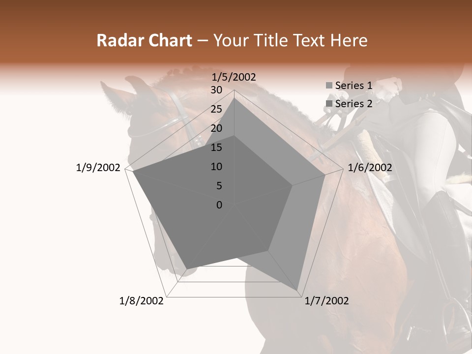 A Woman Riding On The Back Of A Brown Horse PowerPoint Template