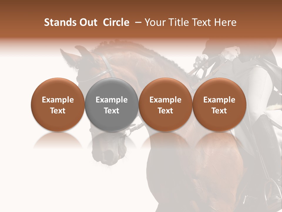 A Woman Riding On The Back Of A Brown Horse PowerPoint Template