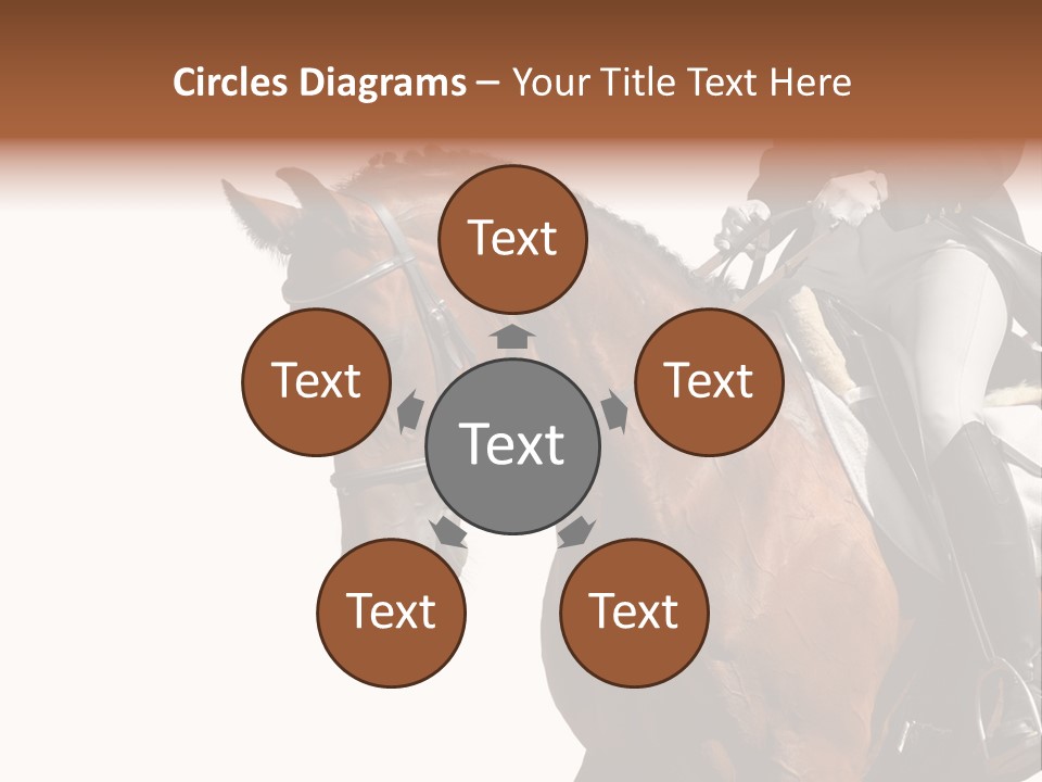 A Woman Riding On The Back Of A Brown Horse PowerPoint Template
