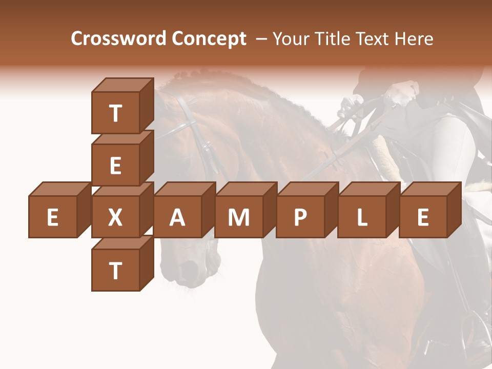 A Woman Riding On The Back Of A Brown Horse PowerPoint Template