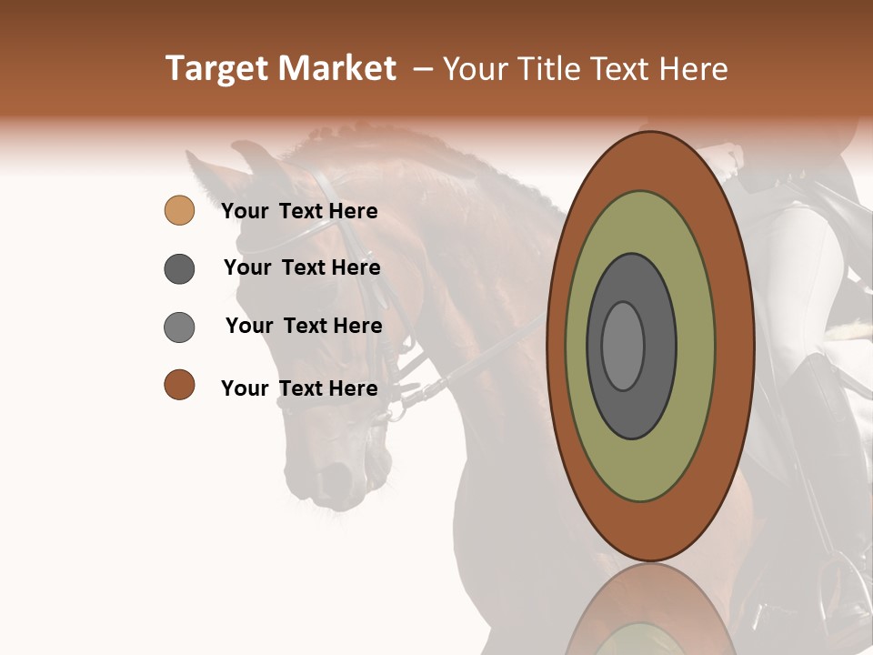 A Woman Riding On The Back Of A Brown Horse PowerPoint Template