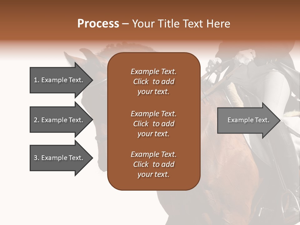 A Woman Riding On The Back Of A Brown Horse PowerPoint Template