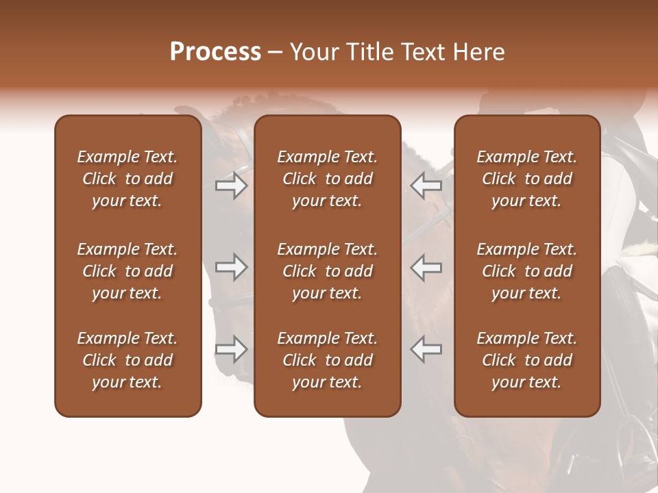 A Woman Riding On The Back Of A Brown Horse PowerPoint Template