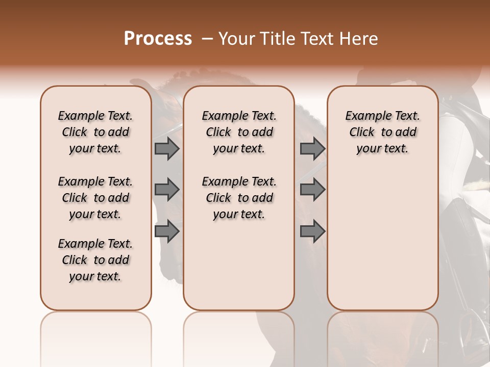 A Woman Riding On The Back Of A Brown Horse PowerPoint Template