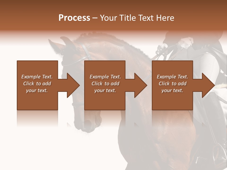 A Woman Riding On The Back Of A Brown Horse PowerPoint Template