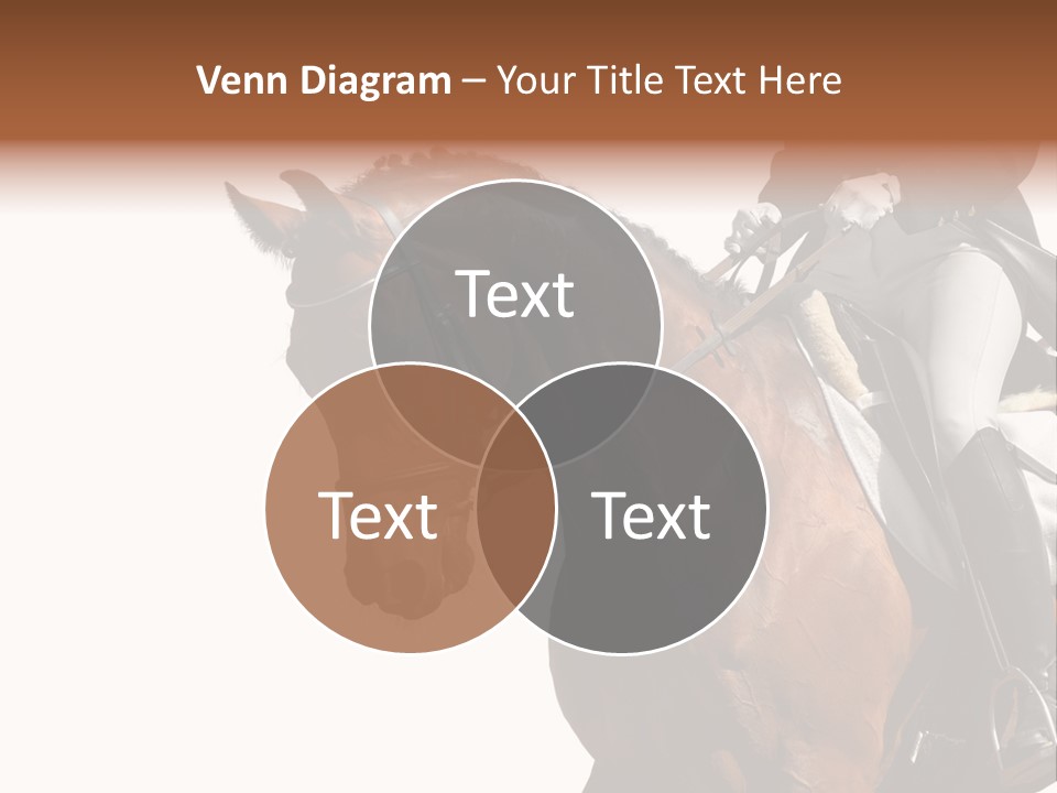 A Woman Riding On The Back Of A Brown Horse PowerPoint Template