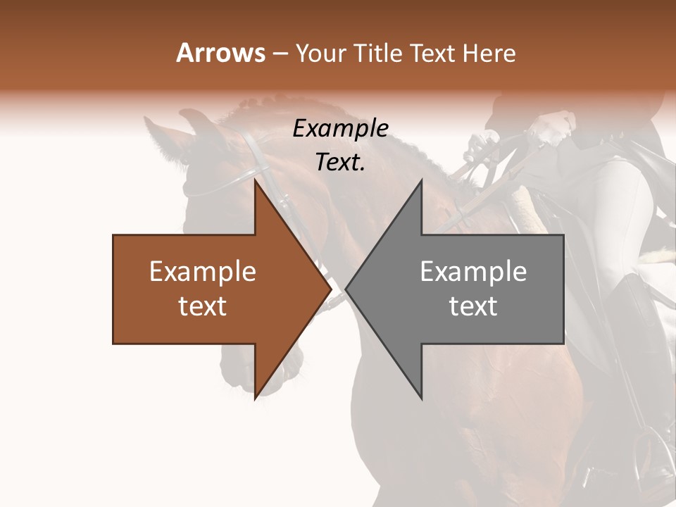 A Woman Riding On The Back Of A Brown Horse PowerPoint Template