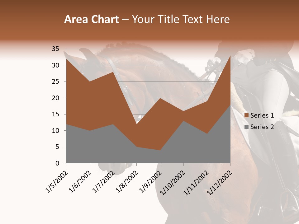 A Woman Riding On The Back Of A Brown Horse PowerPoint Template