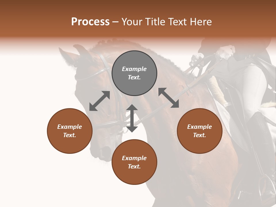 A Woman Riding On The Back Of A Brown Horse PowerPoint Template