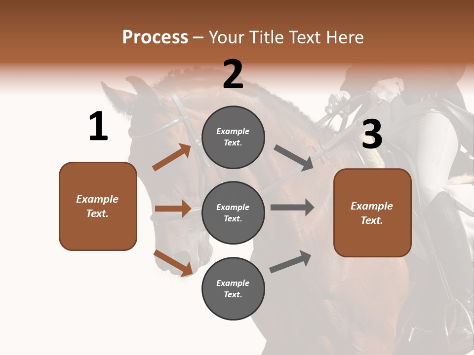 A Woman Riding On The Back Of A Brown Horse PowerPoint Template