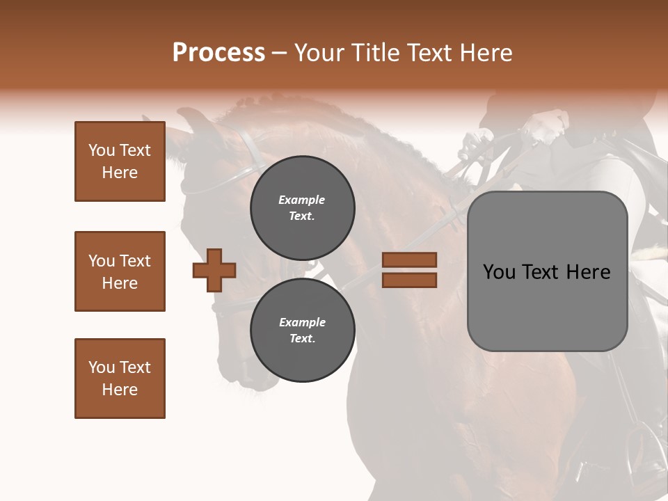 A Woman Riding On The Back Of A Brown Horse PowerPoint Template