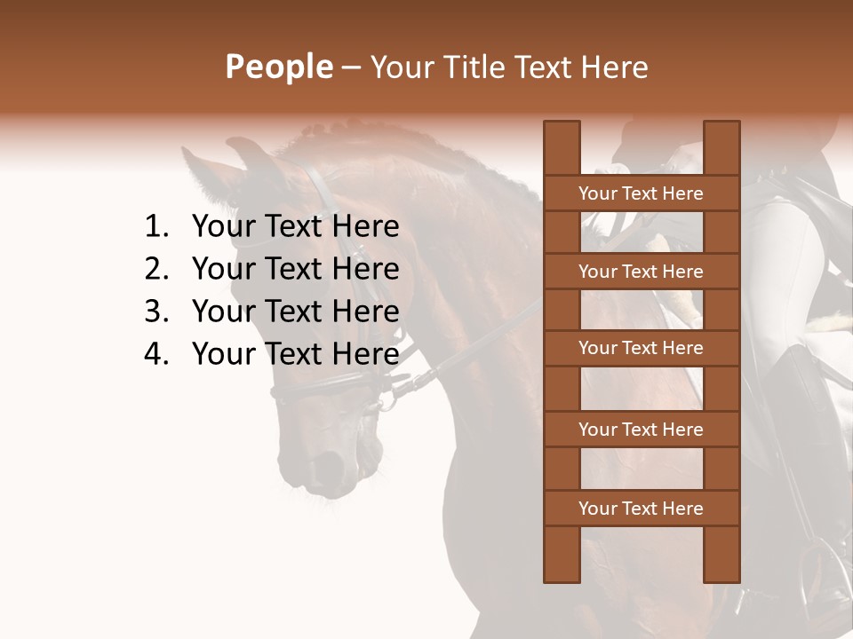 A Woman Riding On The Back Of A Brown Horse PowerPoint Template