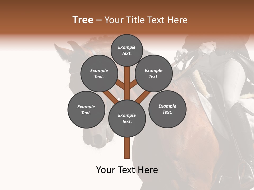 A Woman Riding On The Back Of A Brown Horse PowerPoint Template