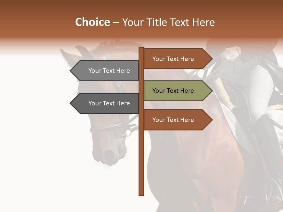 A Woman Riding On The Back Of A Brown Horse PowerPoint Template