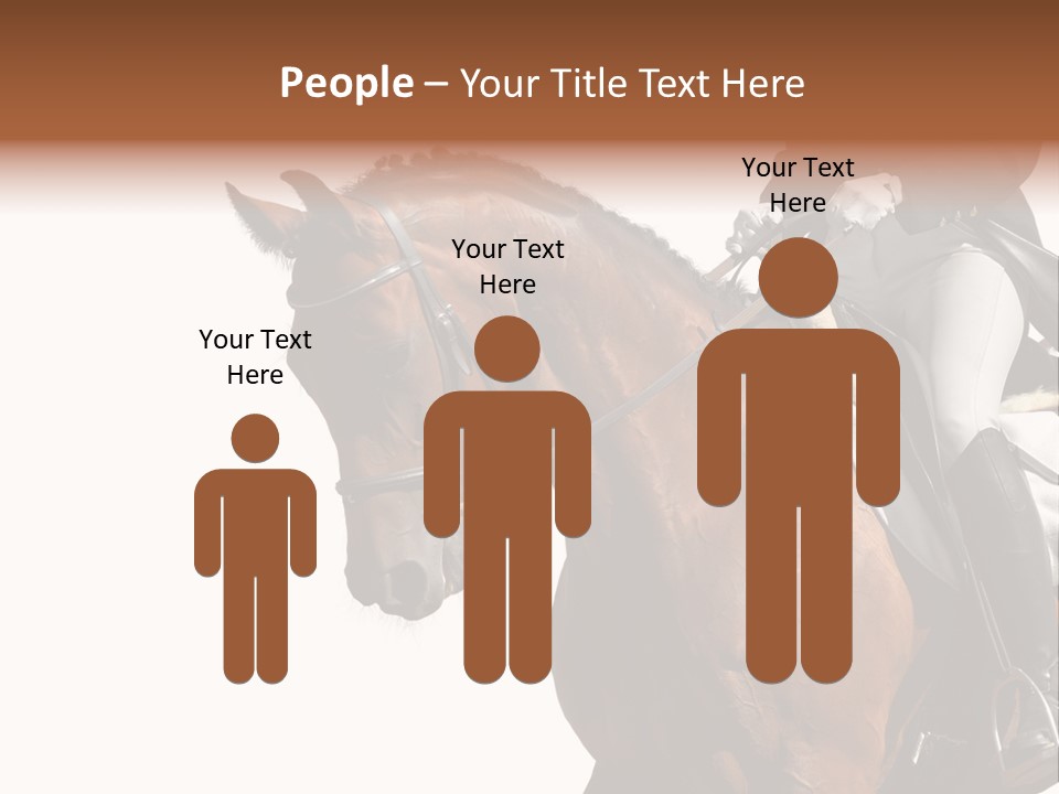 A Woman Riding On The Back Of A Brown Horse PowerPoint Template