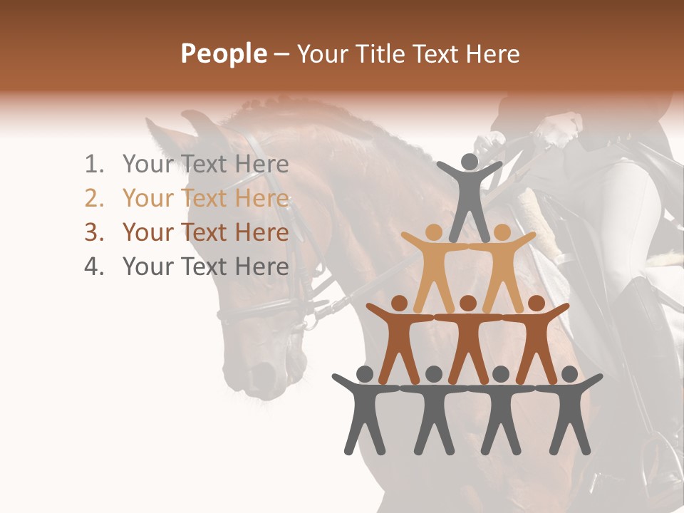 A Woman Riding On The Back Of A Brown Horse PowerPoint Template