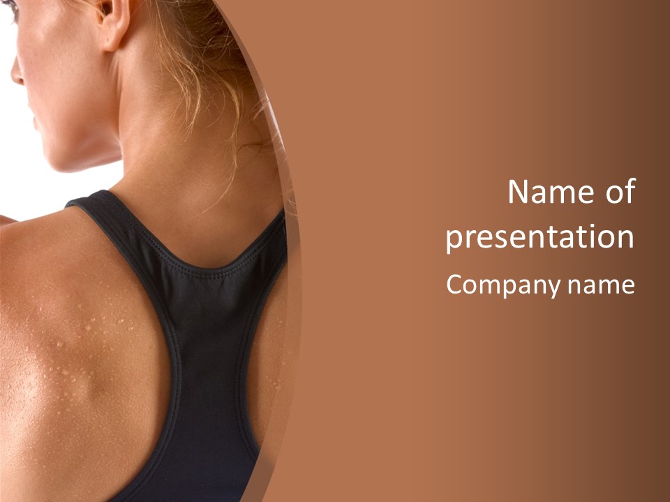 A Woman In A Sports Bra With Her Back Turned To The Camera PowerPoint Template