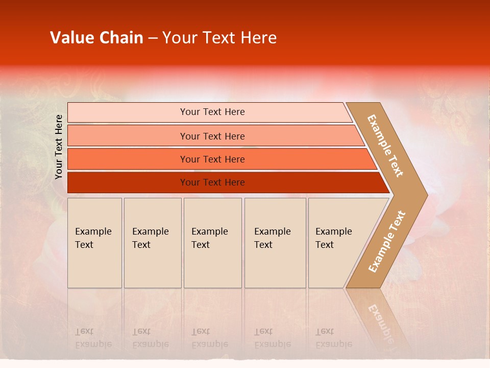 Pink Tulips On Orange Grunge Paper Page Background With Damaged Edges And Rich Texture PowerPoint Template