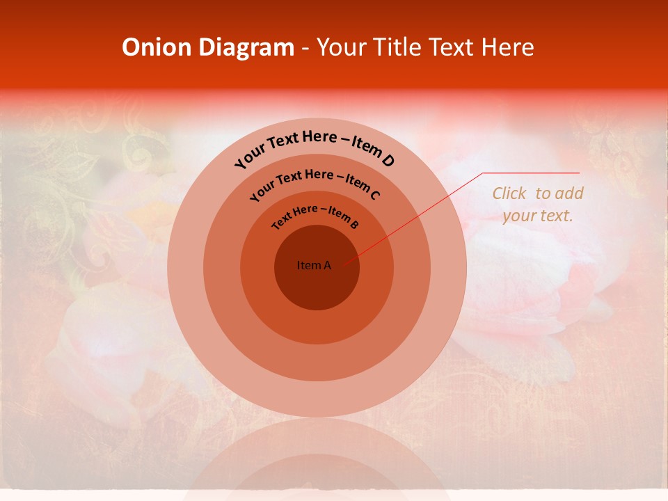 Pink Tulips On Orange Grunge Paper Page Background With Damaged Edges And Rich Texture PowerPoint Template