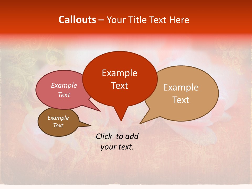 Pink Tulips On Orange Grunge Paper Page Background With Damaged Edges And Rich Texture PowerPoint Template