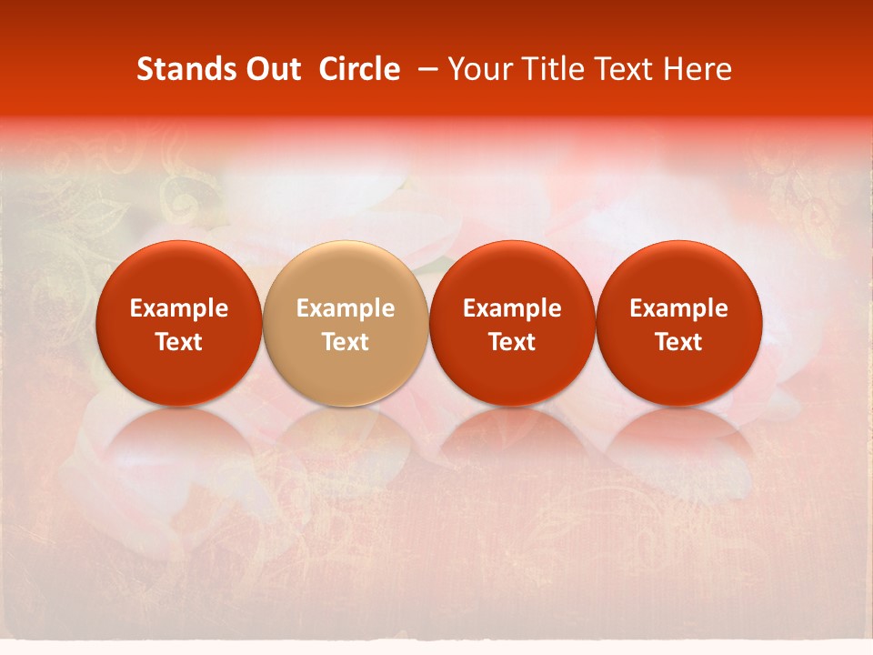 Pink Tulips On Orange Grunge Paper Page Background With Damaged Edges And Rich Texture PowerPoint Template